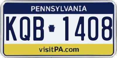 PA license plate KQB1408