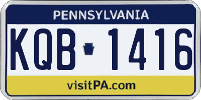 PA license plate KQB1416