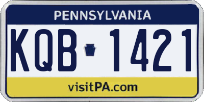 PA license plate KQB1421