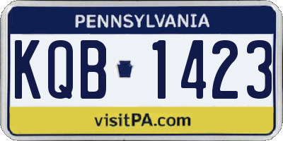 PA license plate KQB1423