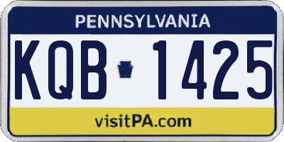 PA license plate KQB1425