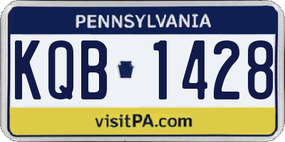 PA license plate KQB1428