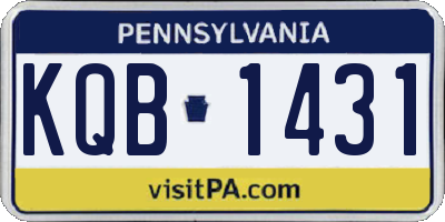 PA license plate KQB1431