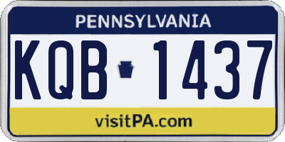PA license plate KQB1437