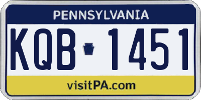 PA license plate KQB1451