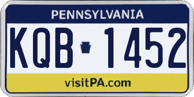 PA license plate KQB1452