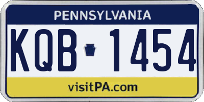 PA license plate KQB1454