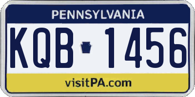 PA license plate KQB1456