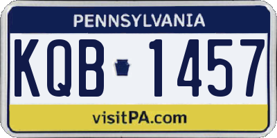 PA license plate KQB1457