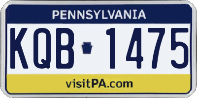 PA license plate KQB1475