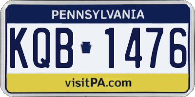 PA license plate KQB1476