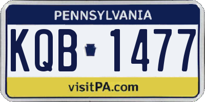 PA license plate KQB1477