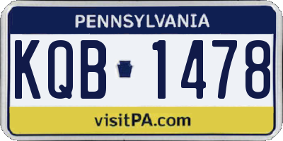 PA license plate KQB1478