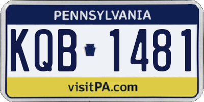 PA license plate KQB1481