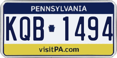 PA license plate KQB1494