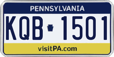 PA license plate KQB1501