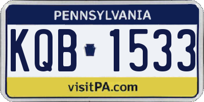 PA license plate KQB1533