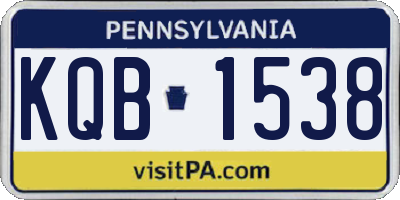 PA license plate KQB1538