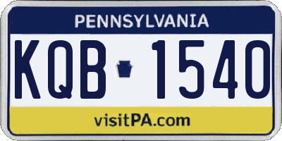 PA license plate KQB1540