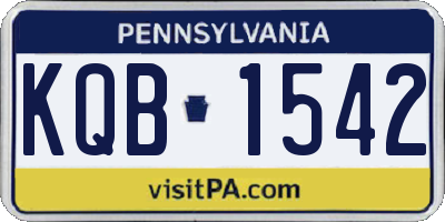 PA license plate KQB1542