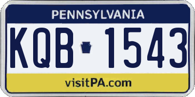 PA license plate KQB1543