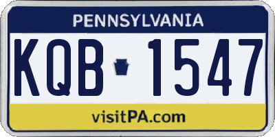 PA license plate KQB1547