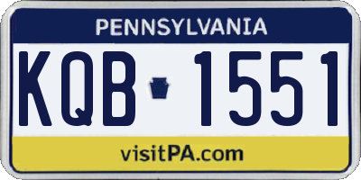 PA license plate KQB1551