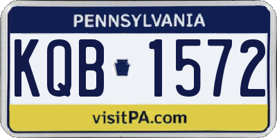PA license plate KQB1572