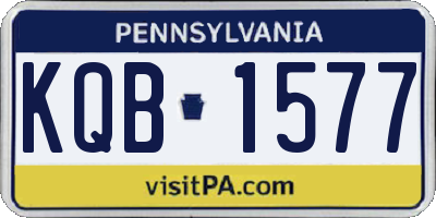 PA license plate KQB1577
