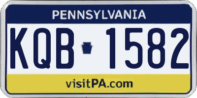 PA license plate KQB1582