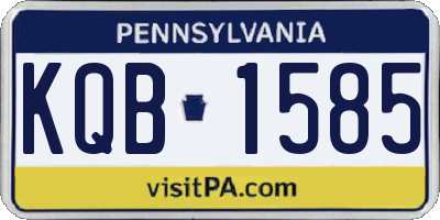 PA license plate KQB1585