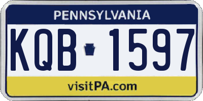 PA license plate KQB1597