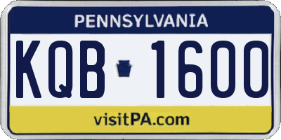 PA license plate KQB1600