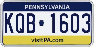 PA license plate KQB1603