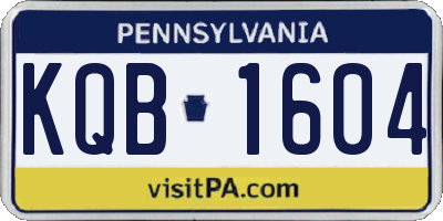 PA license plate KQB1604
