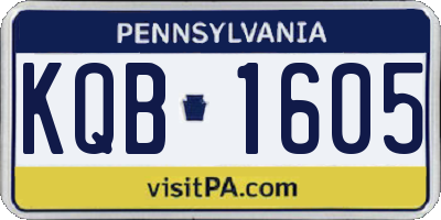 PA license plate KQB1605