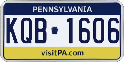PA license plate KQB1606