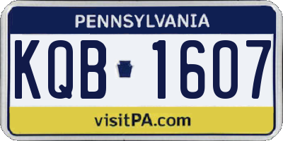 PA license plate KQB1607