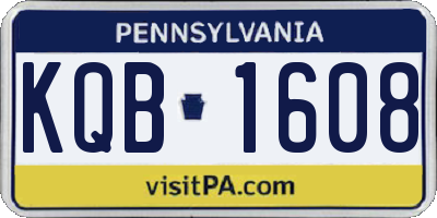 PA license plate KQB1608
