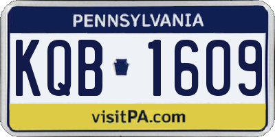 PA license plate KQB1609