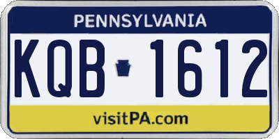 PA license plate KQB1612