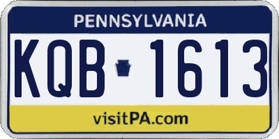 PA license plate KQB1613