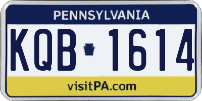 PA license plate KQB1614