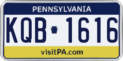 PA license plate KQB1616