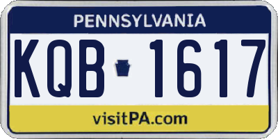 PA license plate KQB1617