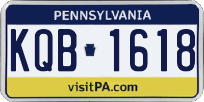 PA license plate KQB1618