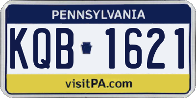PA license plate KQB1621