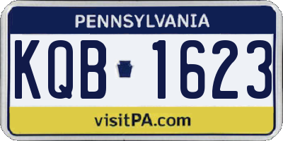 PA license plate KQB1623