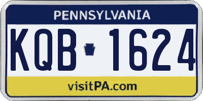 PA license plate KQB1624