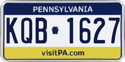 PA license plate KQB1627